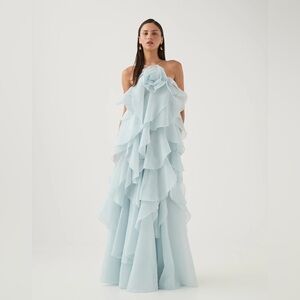 Aje Pandorea Layered Ruffle Maxi Dress Gown